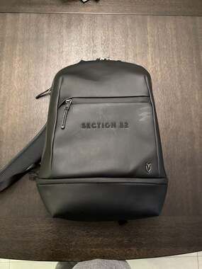 Vessel Signature 2.0 Leather Backpack in Black with Section 32 Custom Embroidery